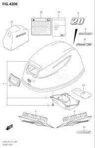 01504F-510001 (2005) 15hp P03-U.S.A (DF15A  DF15AR  DF15ATH) DF15A drawing ENGINE COVER (DF20AT:P03)