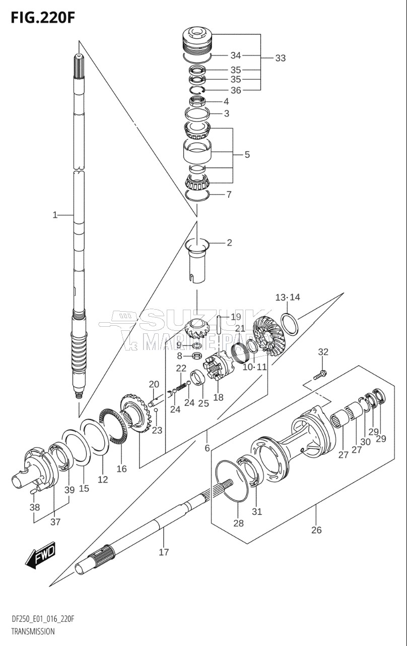 TRANSMISSION (DF225T:E40)