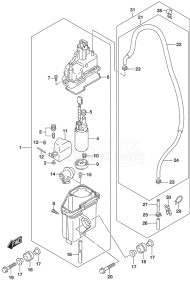 Outboard DF 150 drawing Fuel Vapor Separator