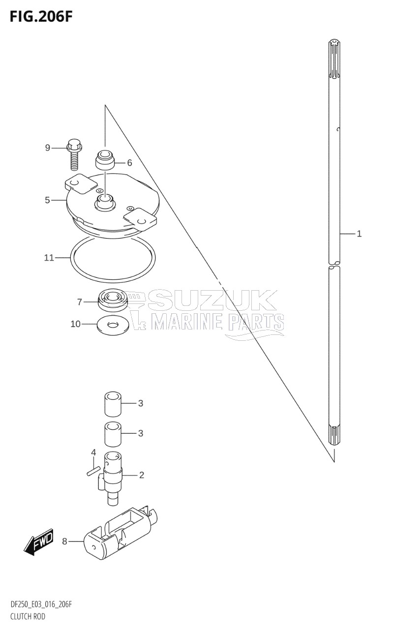 CLUTCH ROD (DF250Z:E03)