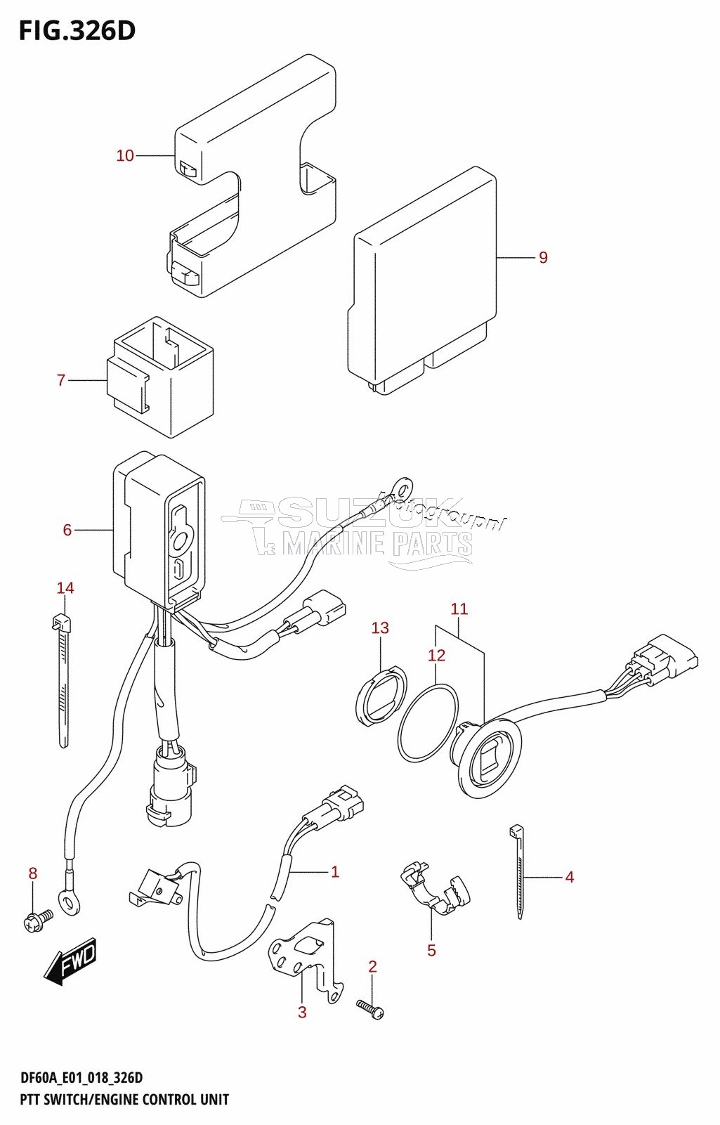 PTT SWITCH /​ ENGINE CONTROL UNIT (DF50A:E01,DF50ATH:E01)