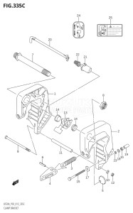 00995F-310001 (2013) 9.9hp P03-U.S.A (DF9.9B  DF9.9BR) DF9.9B drawing CLAMP BRACKET (DF15A:P03)