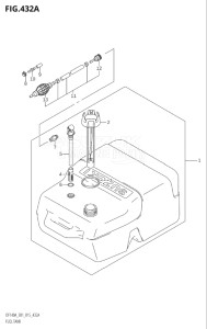 10003F-510001 (2005) 100hp E01-Gen. Export 1 (DF100AT) DF100A drawing FUEL TANK