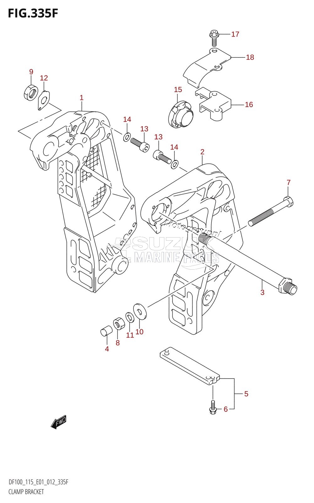 CLAMP BRACKET (DF115Z:E40)