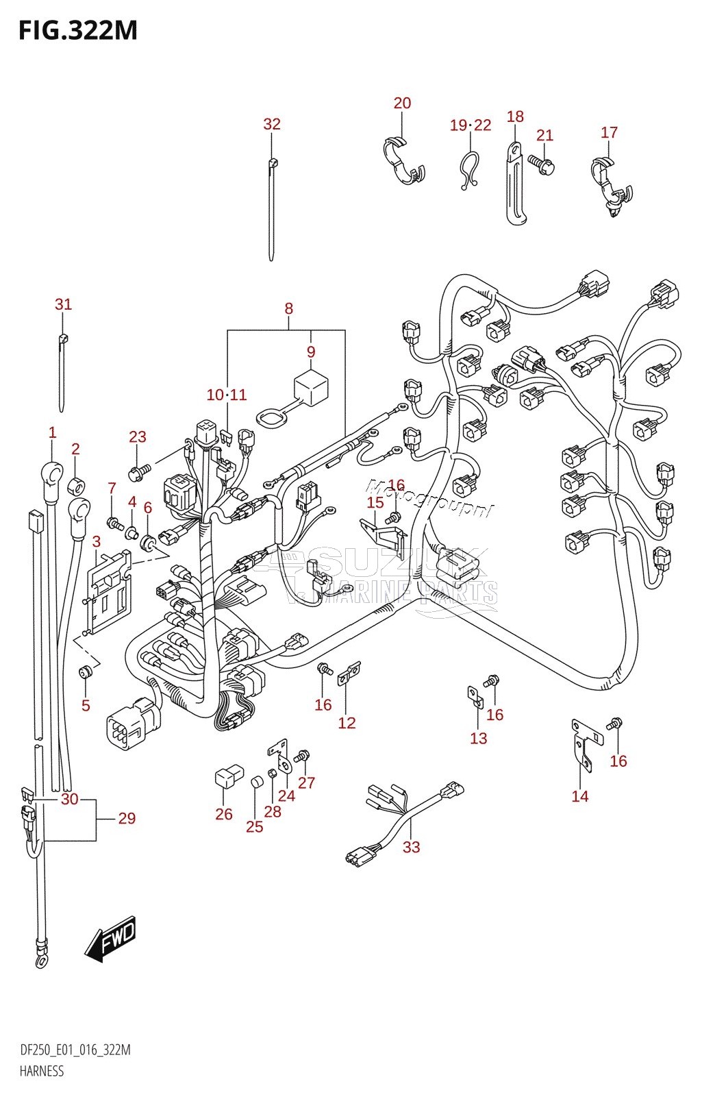 HARNESS (DF250Z:E40)