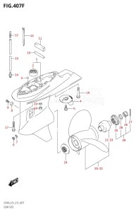 08002F-510001 (2005) 80hp E03-USA (DF80A) DF80A drawing GEAR CASE (DF80A:E40)