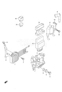 Outboard DF 9.9B drawing Rectifier/Ignition Coil Remote Control