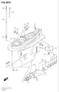 20003F-710001 (2017) 200hp E03-USA (DF200AST  DF200AT) DF200A drawing GEAR CASE (DF200AZ:E03)