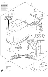 Outboard DF 150 drawing Engine Cover (Black)