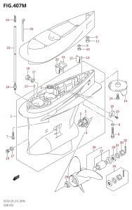 DF250Z From 25003Z-210001 (E01 E40)  2012 drawing GEAR CASE (DF250Z:E40)