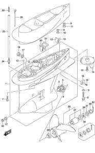 Outboard DF 225 drawing Gear Case (C/R)