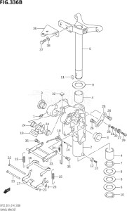 02503F-410001 (2014) 25hp E01-Gen. Export 1 (DF25  DF25A  DF25AT  DF25ATH  DF25Q  DF25R) DF25 drawing SWIVEL BRACKET (DF25R:E01)