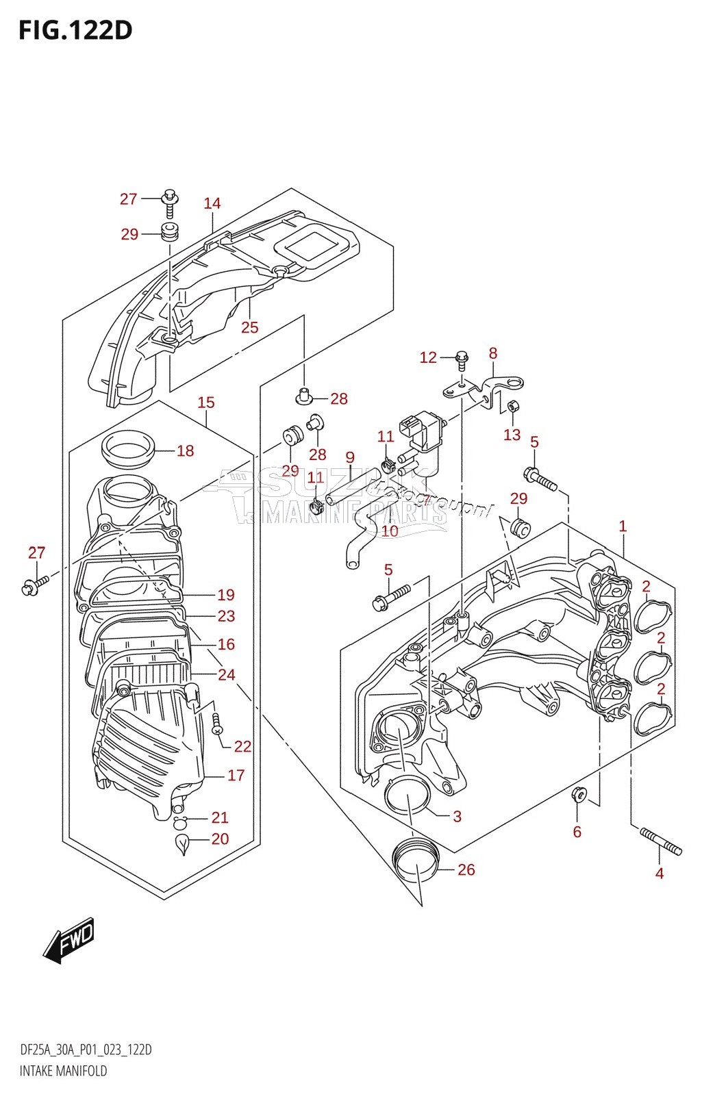 INTAKE MANIFOLD ((021,022,023):(DF30A,DF30AR,DF30AT,DF30ATH,DF30AQ))