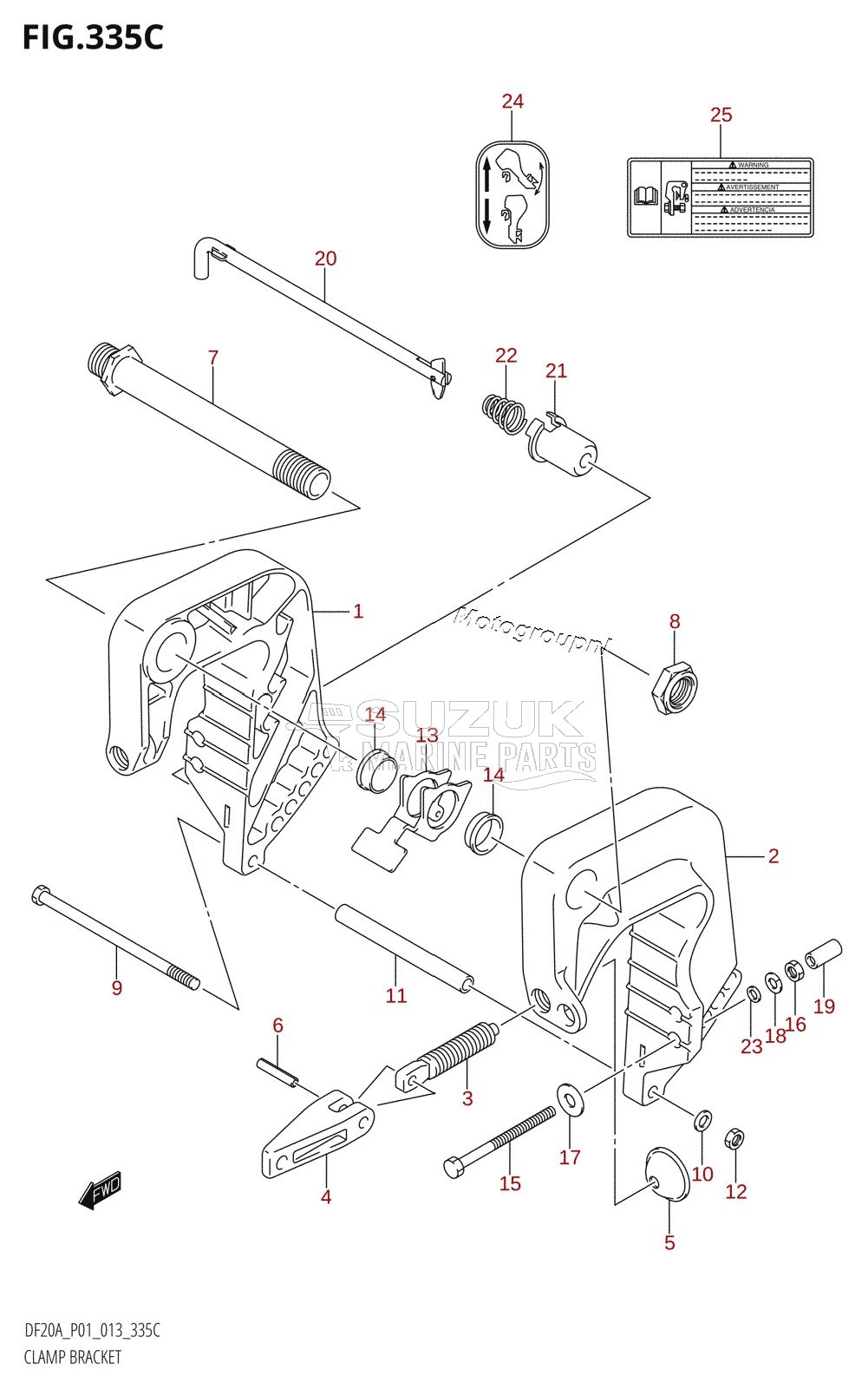 CLAMP BRACKET (DF15A:P01)