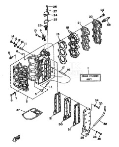 25J drawing CYLINDER--CRANKCASE