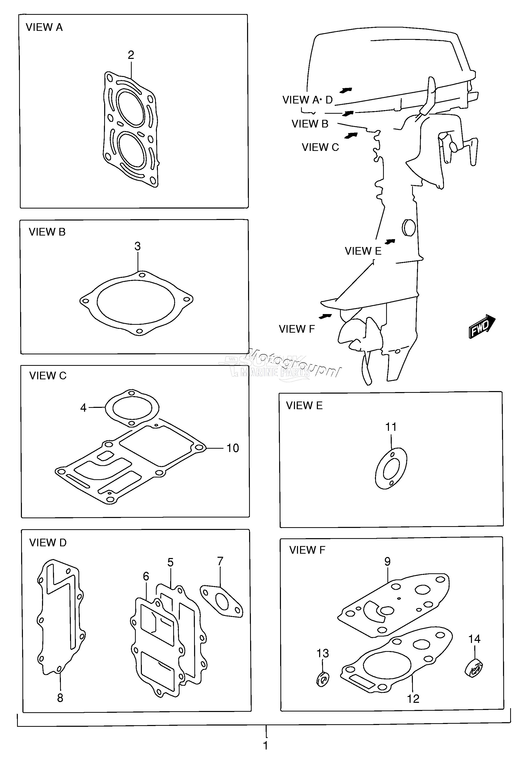 OPTIONA : GASKET SET (DT5 ~MODEL:94)