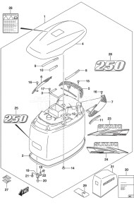 Outboard DF 250 drawing Engine Cover (Black)