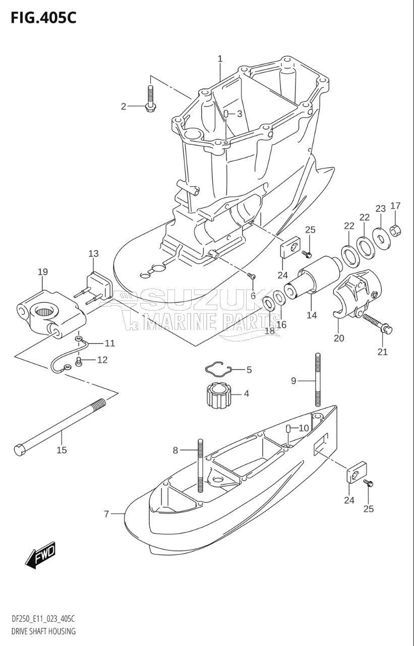 DRIVE SHAFT HOUSING ((DF250T,DF250Z,DF225T,DF225Z,DF200T,DF200Z):XX-TRANSOM)