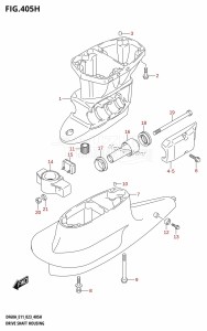 DF60A From 06002F-040001 (E01 E40 E03)  2020 drawing DRIVE SHAFT HOUSING (DF60AVT:(E01,E11),(DF60AVT,DF60AVTH):E40)