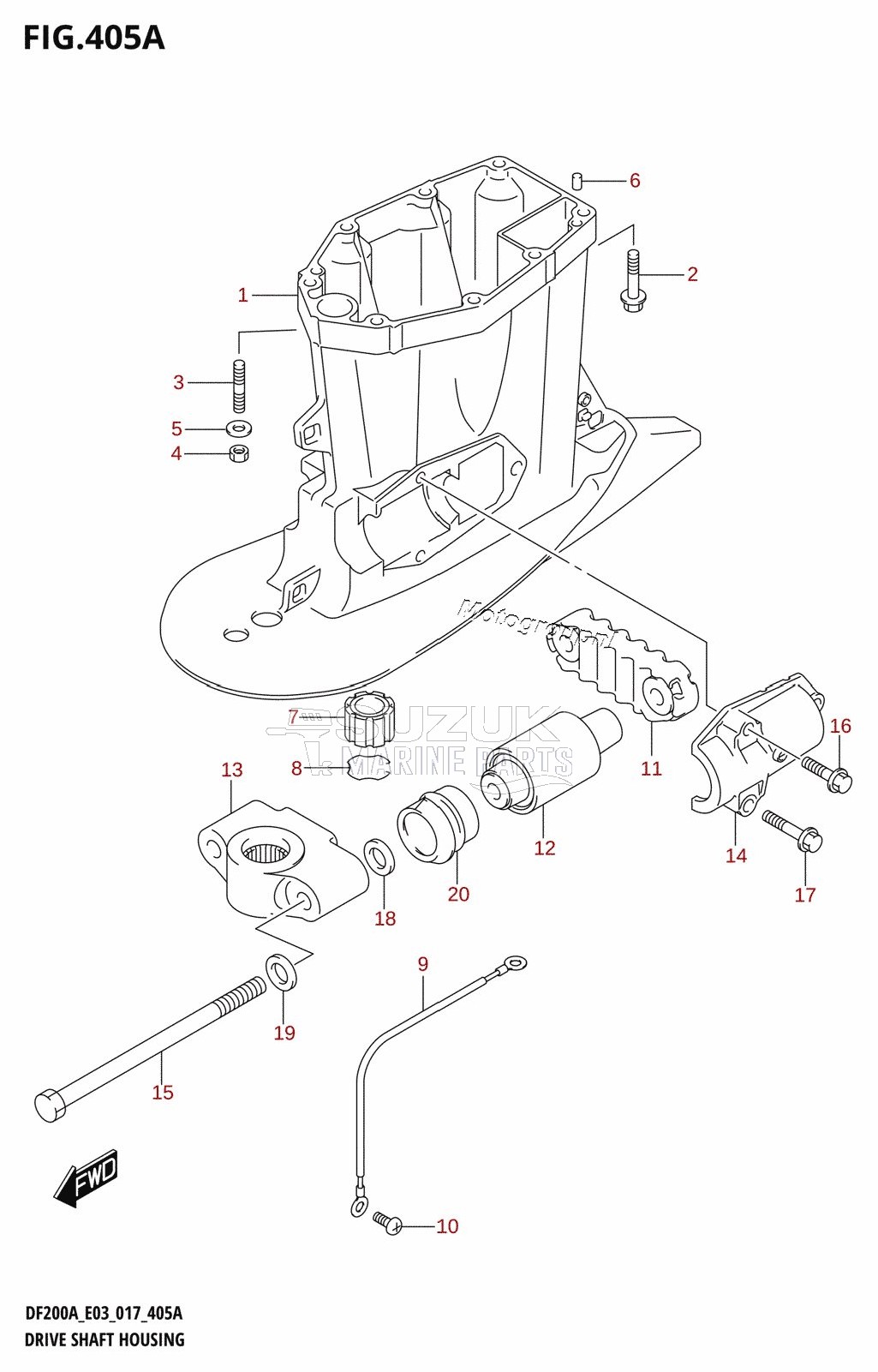 DRIVE SHAFT HOUSING (DF200AT:E03)