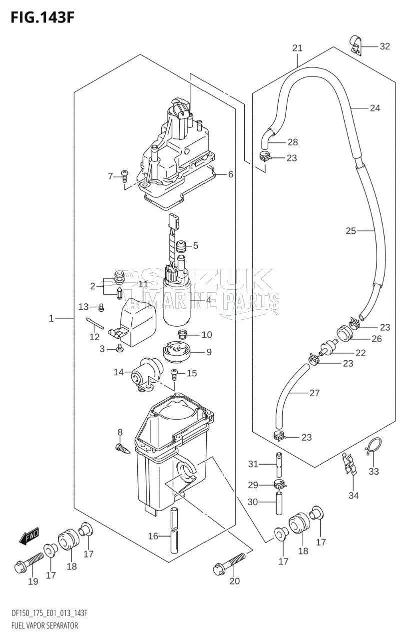 FUEL VAPOR SEPARATOR (DF175T:E40)