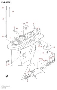 DF150 From 15002F-410001 (E01 E40)  2014 drawing GEAR CASE (DF150Z:E40)