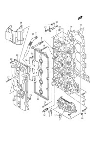 DF 175 drawing Cylinder Head