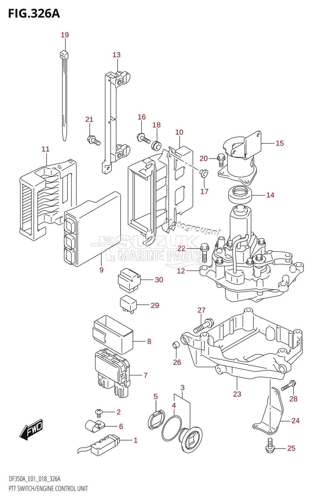 PTT SWITCH /​ ENGINE CONTROL UNIT (DF350A)