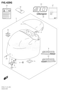 07003F-240001 (2022) 70hp E11 E40-Gen. Export 1-and 2 (DF70AT  DF70ATH  DF70ATH) DF70A drawing ENGINE COVER (DF90AWQH)