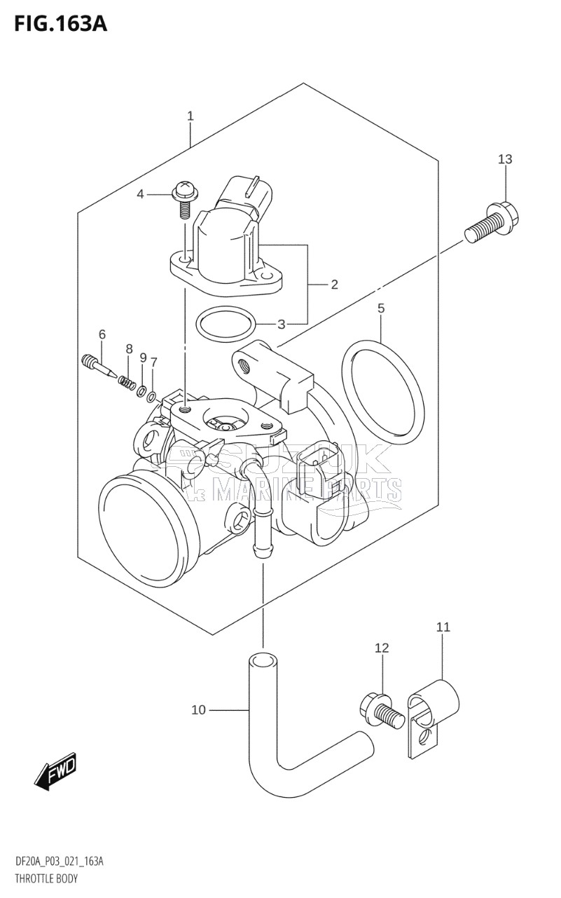 THROTTLE BODY (DF9.9B,DF9.9BTH,DF15A,DF15ATH,DF20A,DF20ATH)