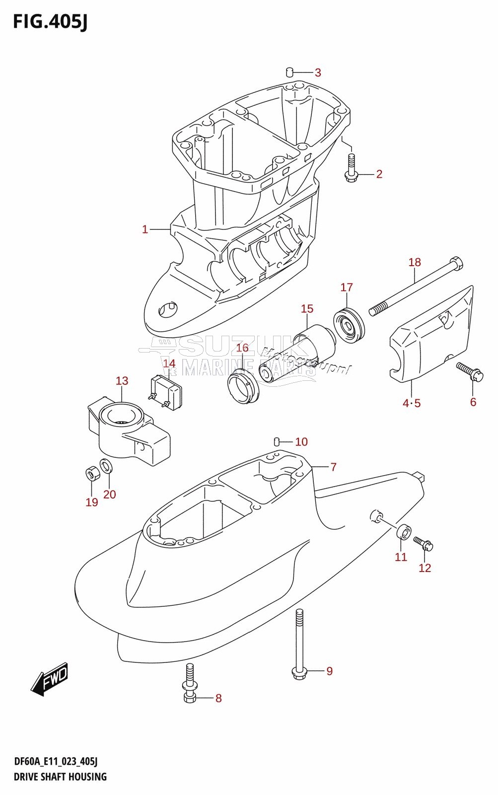 DRIVE SHAFT HOUSING (DF40ASVT:E34)