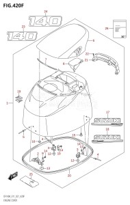 DF100A From 10003F-140001 (E01)  2021 drawing ENGINE COVER ((DF140AT,DF140AZ):020)