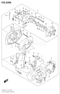 14004Z-140001 (2021) 140hp E11 E40-Gen. Export 1-and 2 (DF140BZG) DF140BZG drawing OPT:FLUSH MOUNT REMOCON (021)