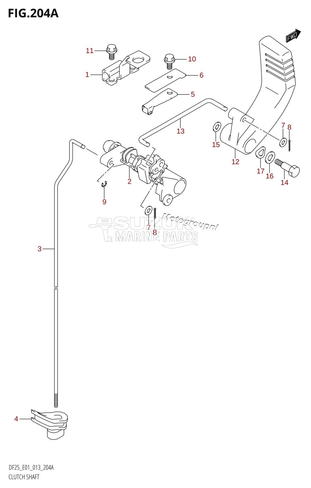 CLUTCH SHAFT (DF25:E01)