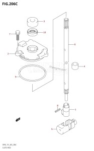 DF115T From 11501F-510001 (E03)  2005 drawing CLUTCH ROD (DF115Z)