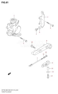 07003F-210001 (2012) 70hp E01 E40-Gen. Export 1 - Costa Rica (DF70A  DF70AT / DF70ATH  DF70ATH) DF70A drawing THROTTLE BODY (DF70A E40)