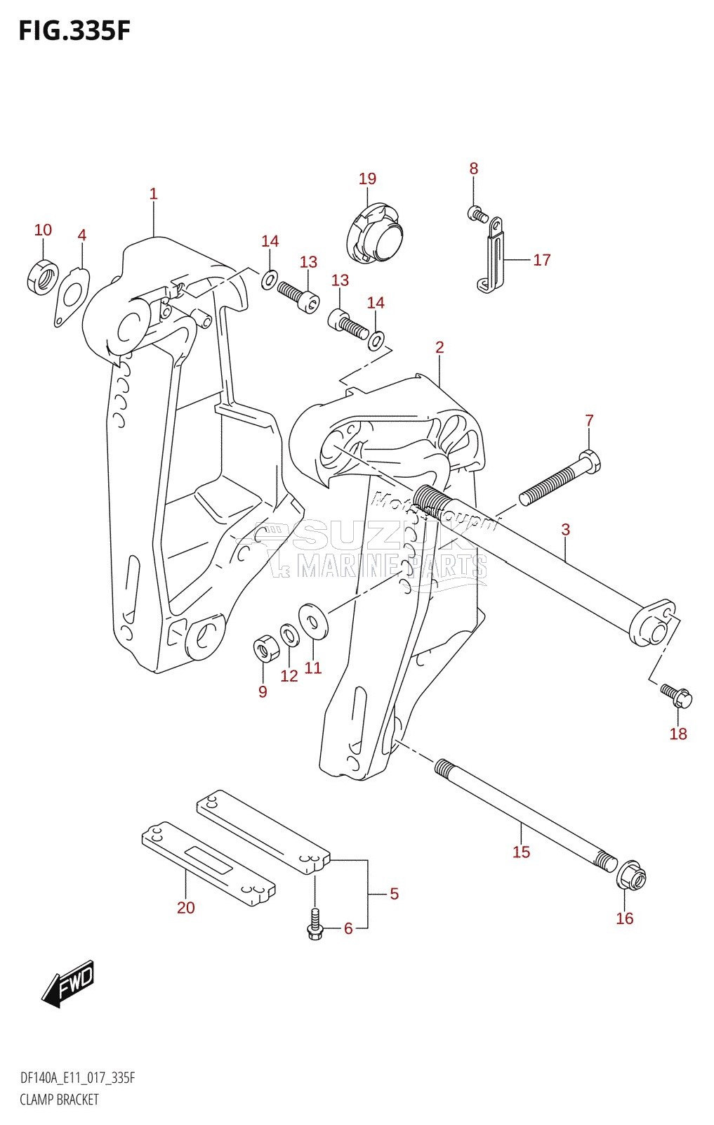 CLAMP BRACKET (DF140AT:E11)