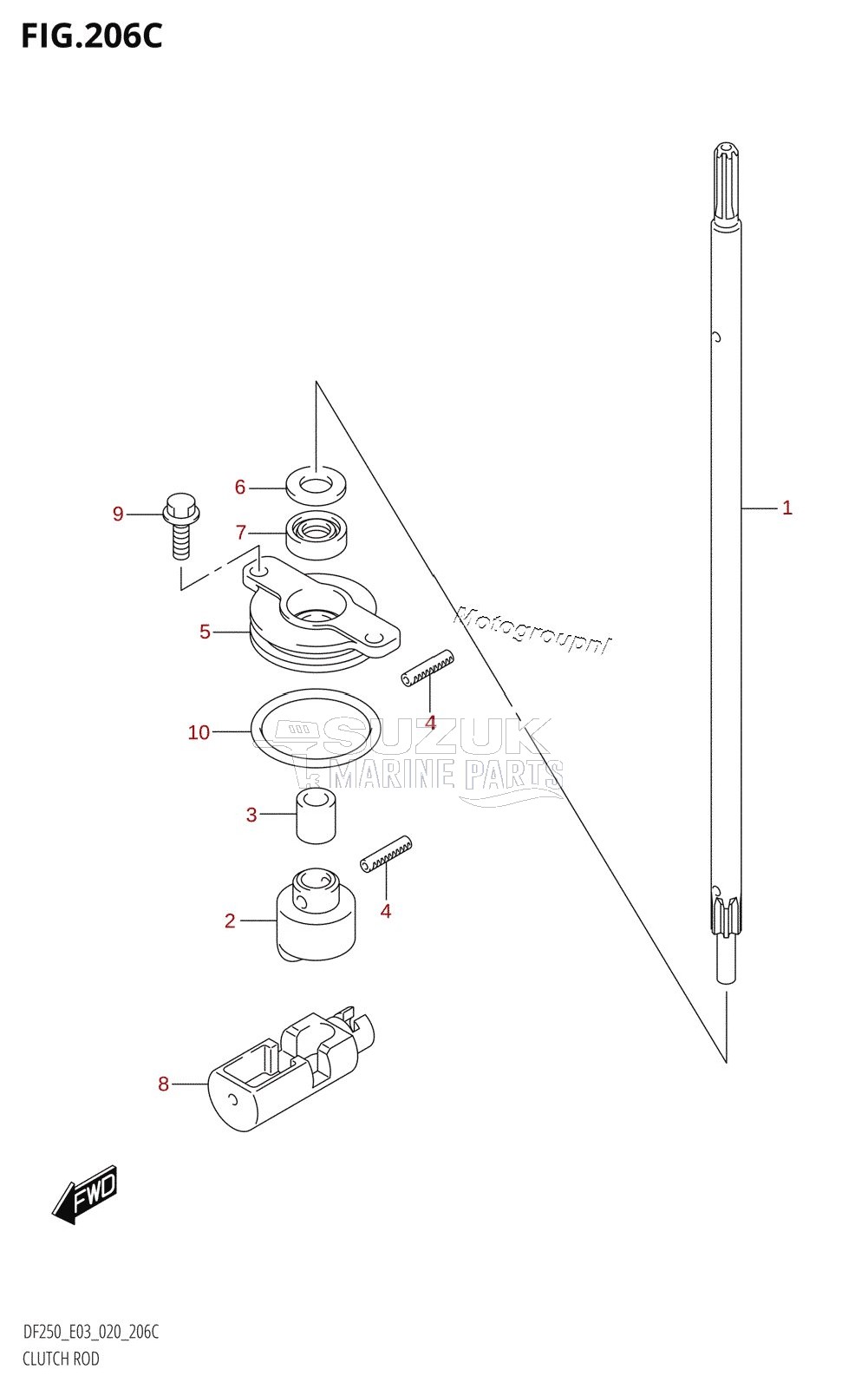 CLUTCH ROD (DF250ST)