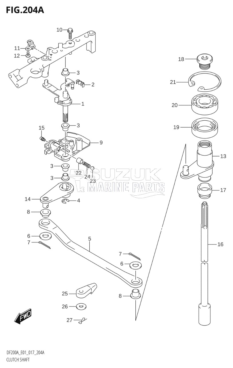 CLUTCH SHAFT (DF200AT:E01)