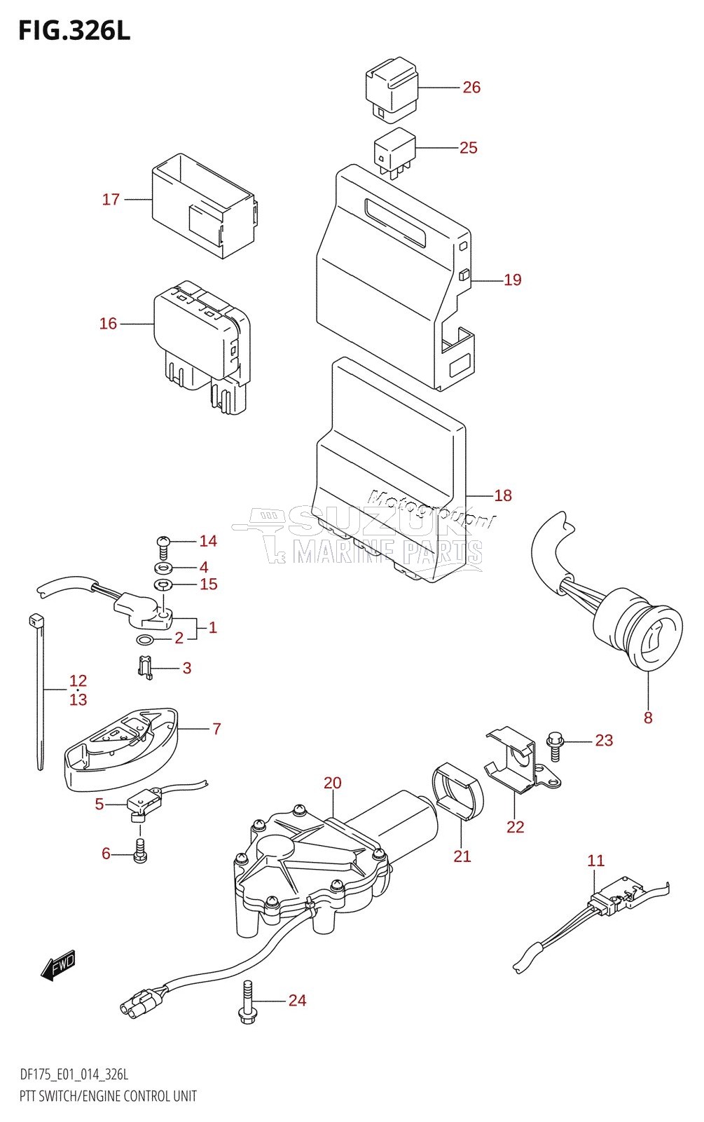 PTT SWITCH /​ ENGINE CONTROL UNIT (DF175TG:E01)