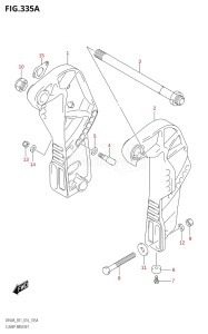 06002F-610001 (2016) 60hp E01 E40-Gen. Export 1 - Costa Rica (DF60A  DF60AQH  DF60ATH) DF60A drawing CLAMP BRACKET (DF40A:E01)