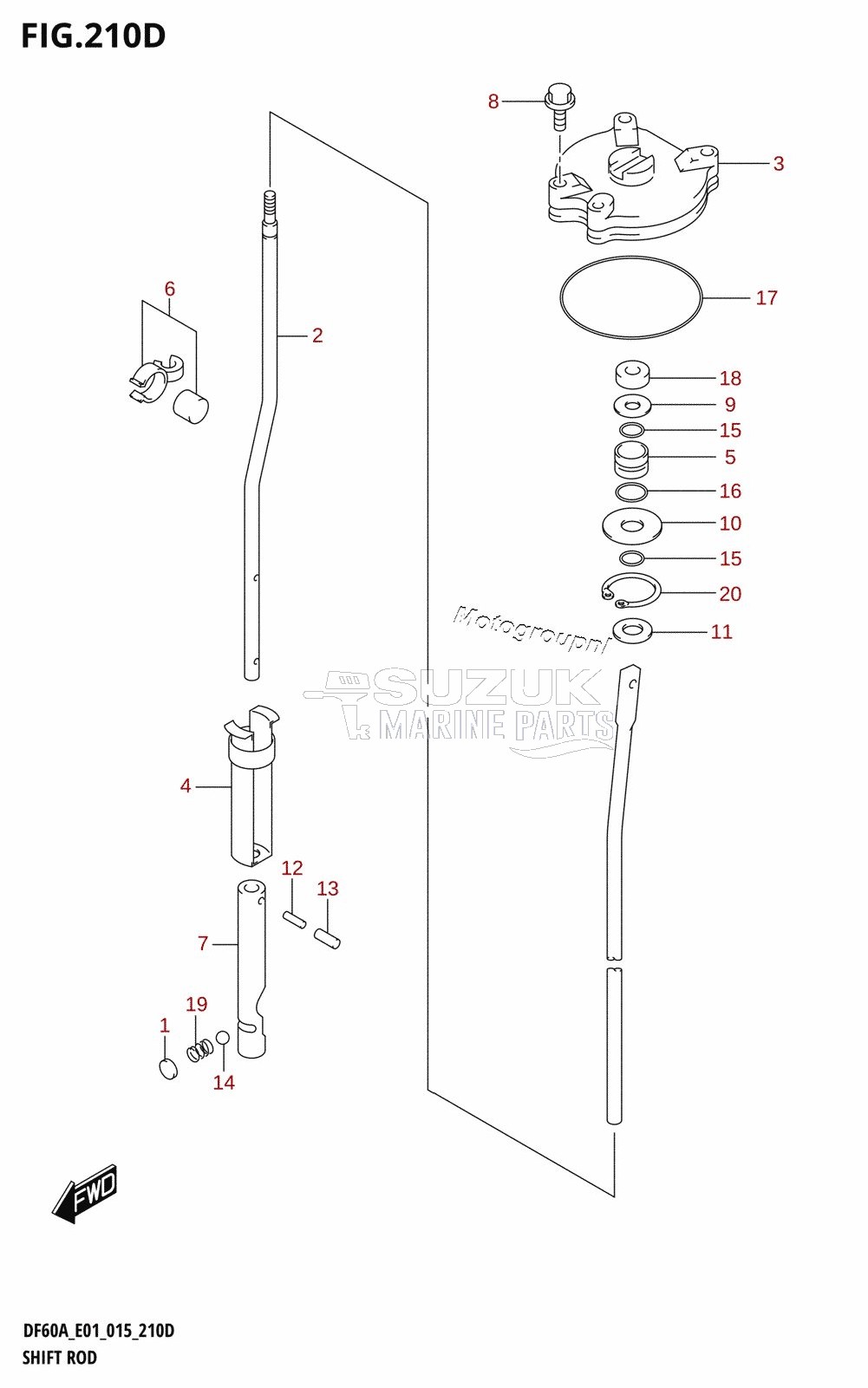 SHIFT ROD (DF60AVT:E40)