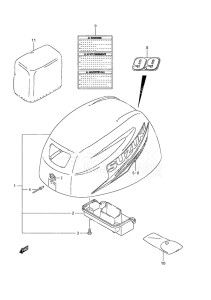 Outboard DF 9.9A drawing Engine Cover Non-Remote Control