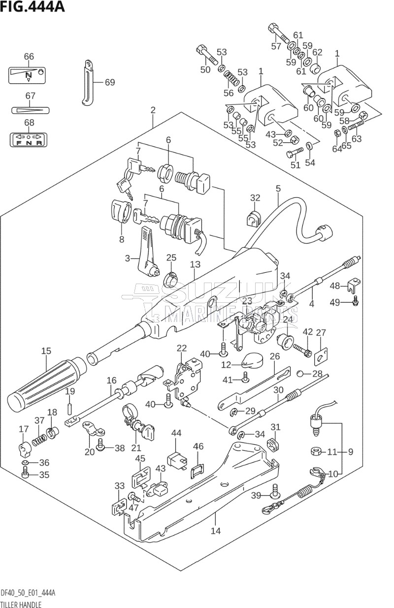 TILLER HANDLE (DF40QH,DF50QH,DF50WQH,DF50TH)