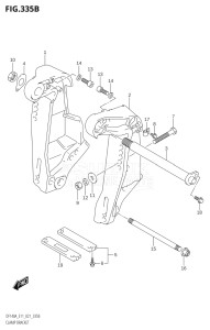 10003F-040001 (2020) 100hp E11-Gen. Export 2 (DF100AT  DF100AT) DF100A drawing CLAMP BRACKET (DF115AST)