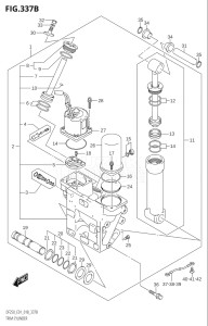 22503Z-810001 (2018) 225hp E01 E40-Gen. Export 1 - Costa Rica (DF225Z) DF225Z drawing TRIM CYLINDER (X-TRANSOM,XX-TRANSOM)