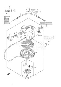 Outboard DF 6 drawing Recoil Starter