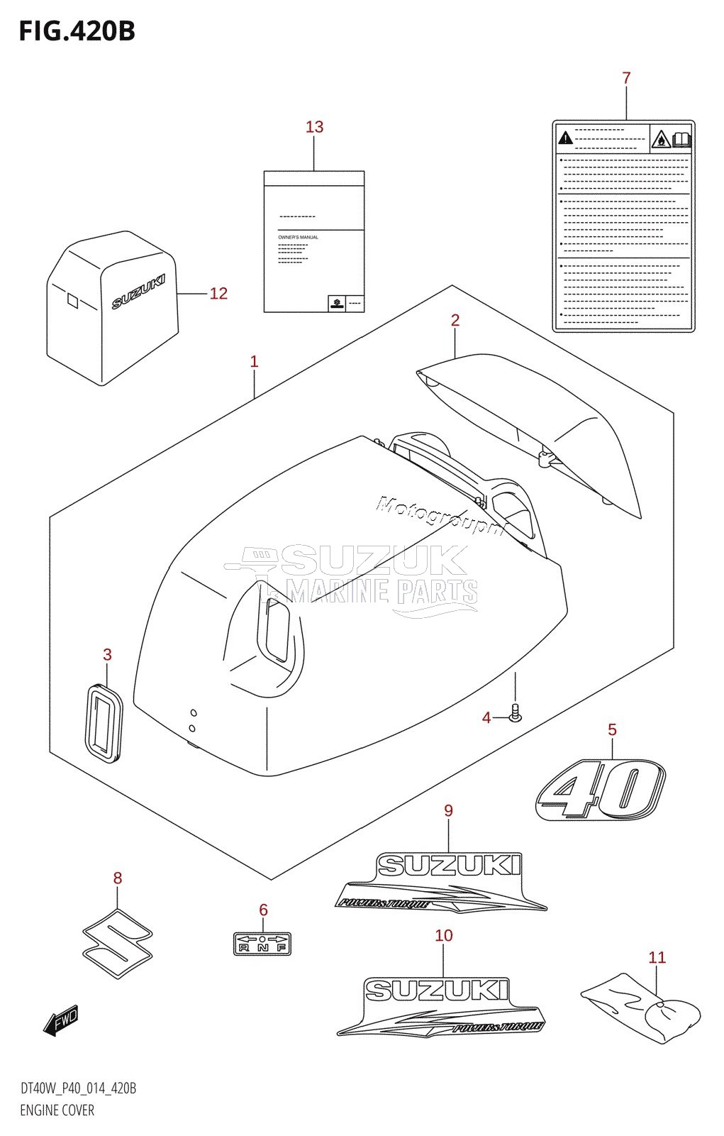 ENGINE COVER (DT40W:P90)