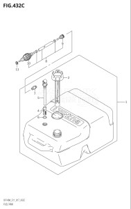 11503Z-710001 (2017) 115hp E11 E40-Gen. Export 1-and 2 (DF115AZ) DF115AZ drawing FUEL TANK (DF140AT:E40)