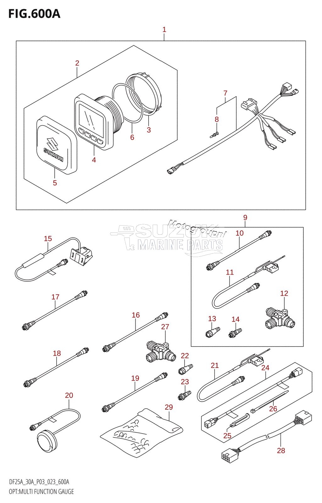 OPT:MULTI FUNCTION GAUGE ((020,021):(DF25AT,DF30AT))